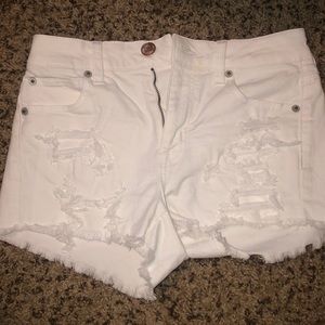 American eagle white jean shorts